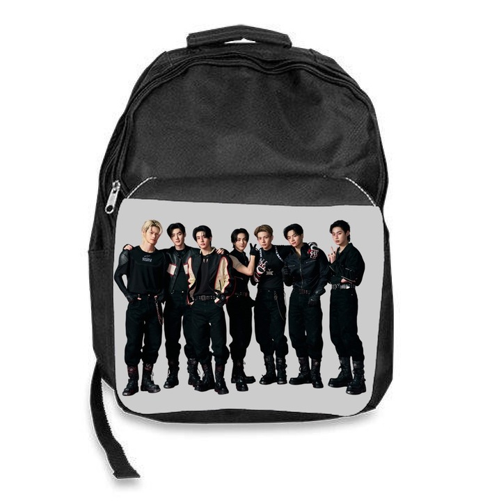 Iskolatáska enhypen kpop együttes, fekete, 30x45x17cm