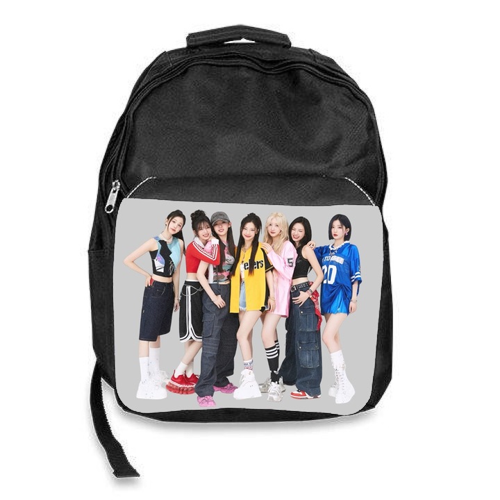 Iskolatáska babymonster kpop csapat, fekete, 30x45x17cm