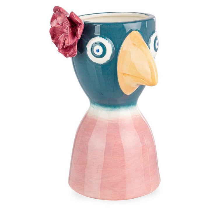 Vaza flori ceramica multicolora Birdie 14,6x13,5x21,7h