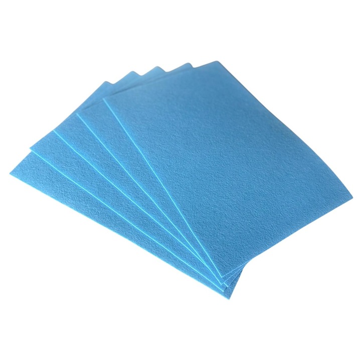 Fetru rigid 1mm, set 5 coli A4/20*30cm, albastru cer