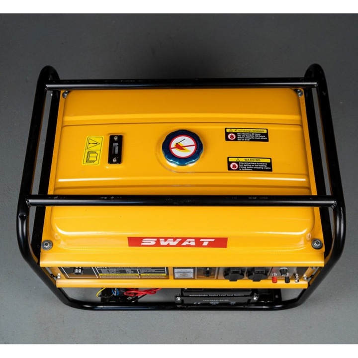 Generator pe benzina SWAT 6500W, 15CP, 420cc, 230V, 2 prize 220V + 12V, pornire manuala, monofazat, rezervor mare, portabil