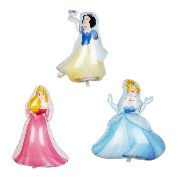 Set 3 baloane folie printese Alba ca Zapada, Frumoasa Adormita, Cenusareasa, Produs Petrecere Copii, Calitate Premium, WOW Shop