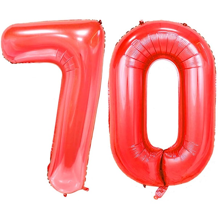 Set 2 baloane folie, WOW, Rosu, aniversare 70 ani, 105 cm, Produs Petrecere Copii, Calitate Premium, WOW Shop