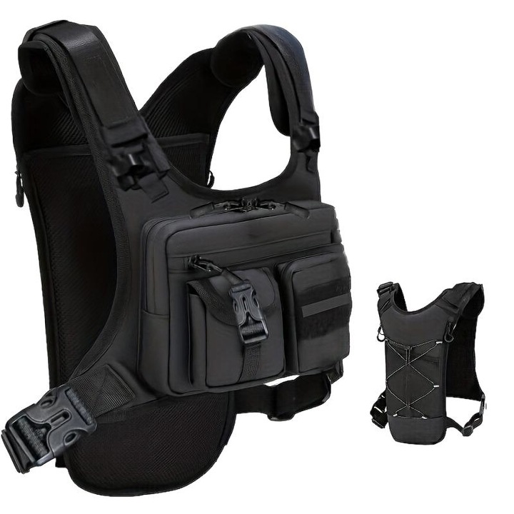 Rucsac de hidratare pentru drumetii, cu sistem MOLLE, compartimente multiple, curea ergonomica, 30x45cm,