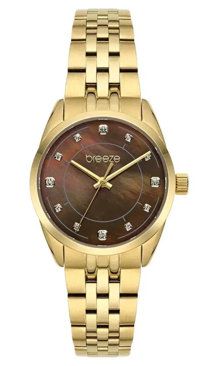 Ceas dama Breeze Ocealis Crystals 212611.8, 30mm, anoxidd, mprasele, kaphe, 10 ATM, set 2 ani garantie