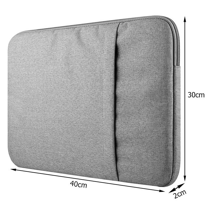Husa Laptop 15.6 Inch, Geanta Laptop Universala Waterproof, Protectie Antisoc si Anti-Zgarieturi, Buzunar Accesorii, Gri