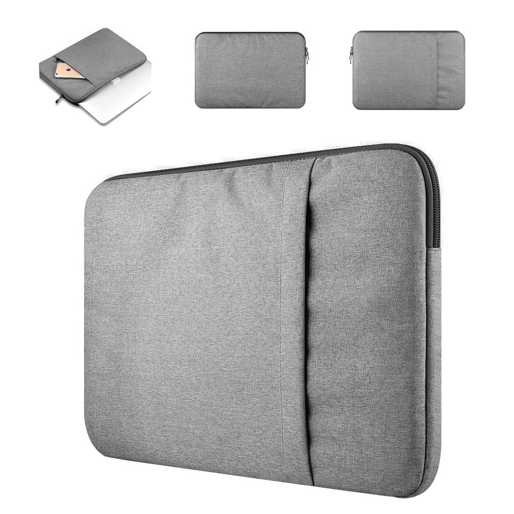 Husa Laptop 15.6 Inch, Geanta Laptop Universala Waterproof, Protectie Antisoc si Anti-Zgarieturi, Buzunar Accesorii, Gri