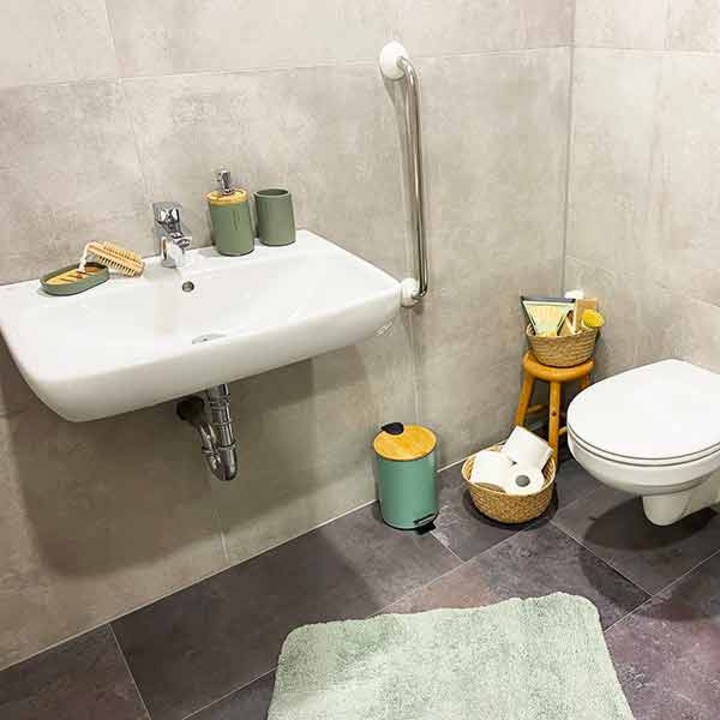 Pahar periute dinti, Frandis, 7.5X11.5 cm, rasina, verde maslin uni, gravat, 196735