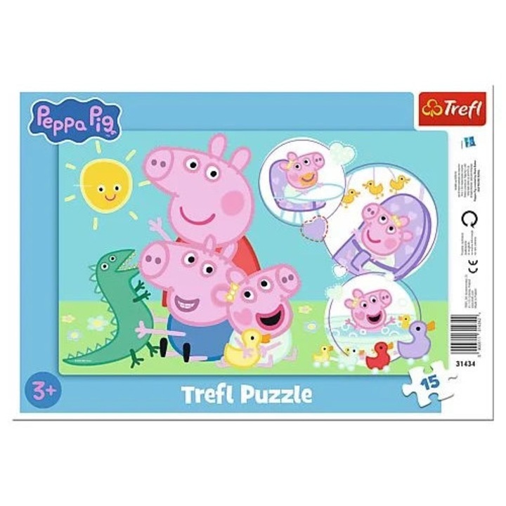 Puzzle, Trefl, 15 Piese, design Peppa Pig, Multicolor, 33x22.8x4 cm
