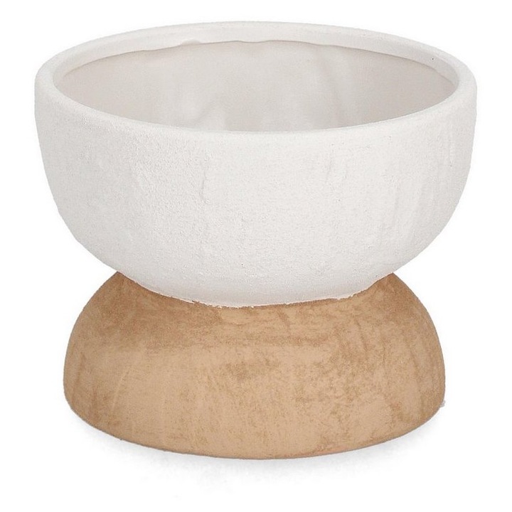 Vaza flori teracota natur alb Hector Ø19x14h