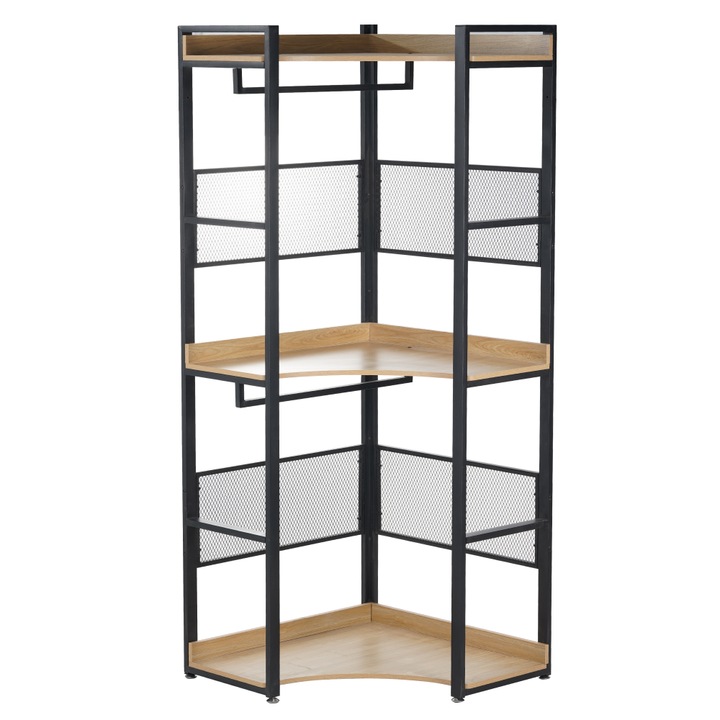 Raft pardoseala fier negru mdf laminat stejar Kilos 80x80x200 cm