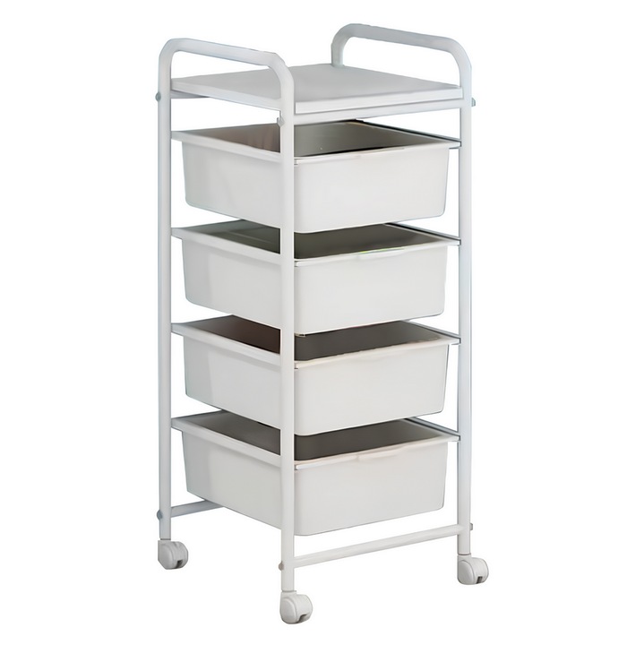 Raft pardoseala mobil fier mdf plastic alb Sufik 33x42x74 cm