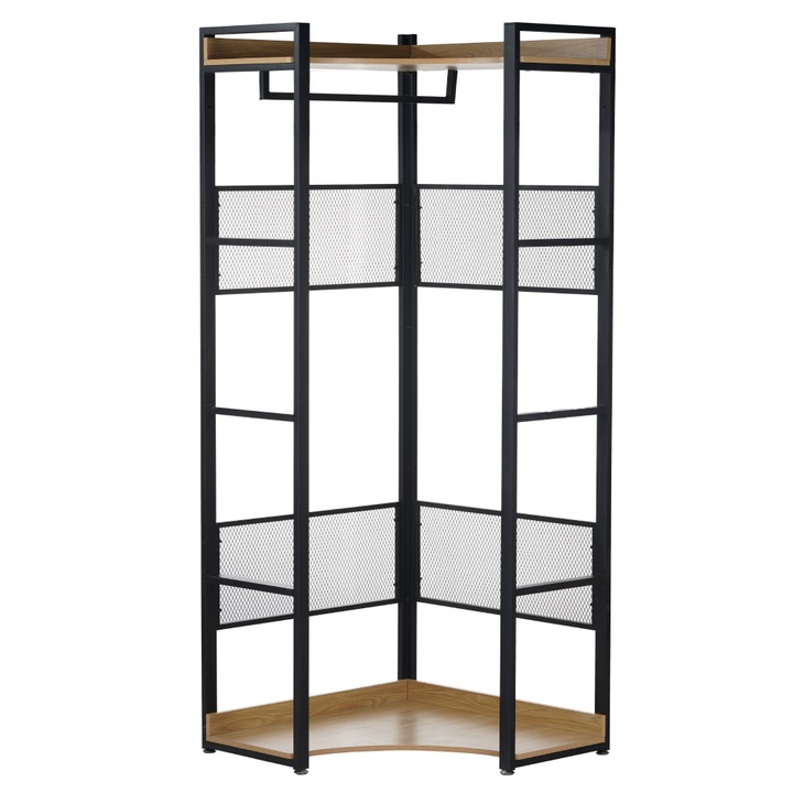 Raft pardoseala mdf laminat stejar fier negru Kilos 80x80x200 cm