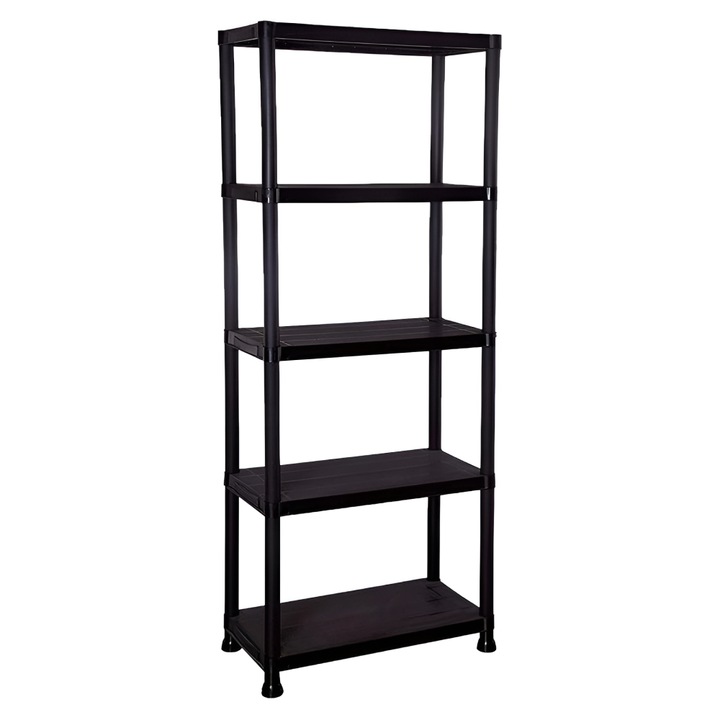 Raft pardoseala plastic negru Romen 60x30x173 cm