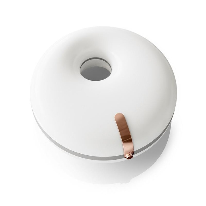 Cutie de depozitare pentru aparate dentare, design cu doua compartimente, alb, 9x9x3cm