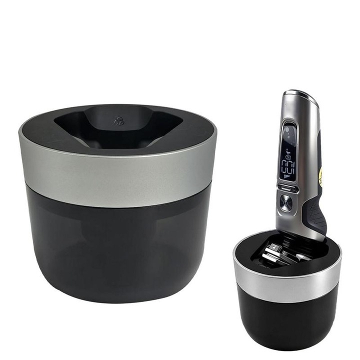 Statie de curatare pentru aparate de ras electrice, Generic, 3 duze de spray, negru