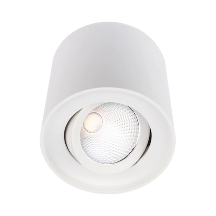 LED спот за повърхностен монтаж, 10 W, 1270 lm, неутрална светлина, регулируем, матово бял, 220V, 11.1 см височина, кръгъл