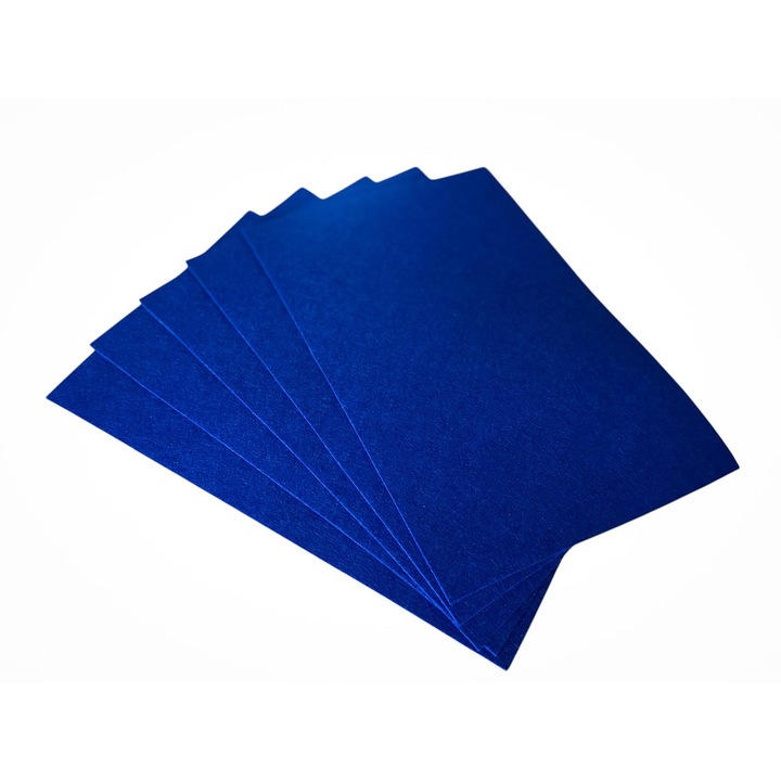 Fetru rigid 1mm, set 5 coli A4/20*30cm, albastru inchis