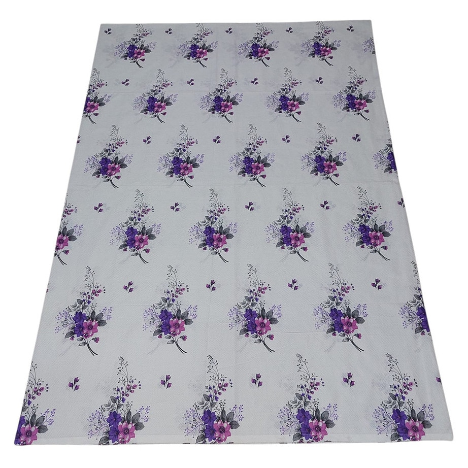 Lenjerii de pat - Husa pilota 130x190 cm, M005_Alb cu Buchete Mov, 1 Persoana, Albatex Home