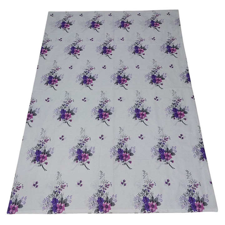 Paplanhuzat 160x200 cm, M005_Fehér Lila Csokrokkal, 2 Személyes, Albatex Home