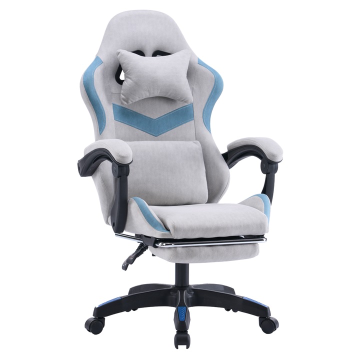 Офис стол, гейминг сив син Zodia 63x62x113-123 см