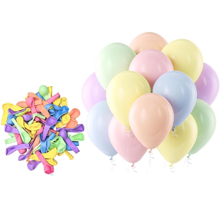Комплект от 150 балона Macaron Rainbow Weirsuky, удебелен латекс, за Свети Валентин, рожден ден, сватба, годишнина и партита, многоцветна декорация