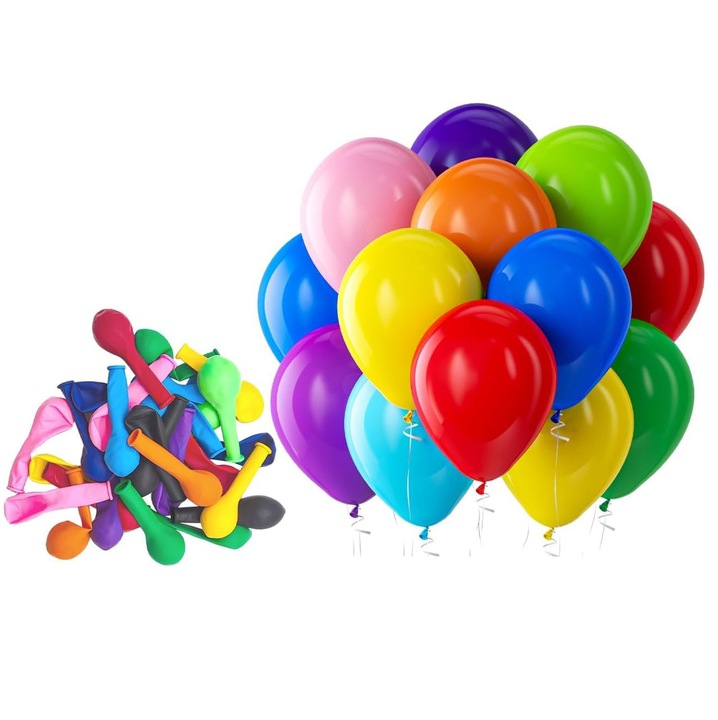 Комплект от 150 балона Rainbow, weirsuky, удебелен латекс, за Свети Валентин, рожден ден, сватба, годишнина, фестивал, парти, декорация, подарък, многоцветен