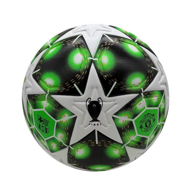 Minge fotbal, dimensiune 5, stele verzi, set 2024 Champions League