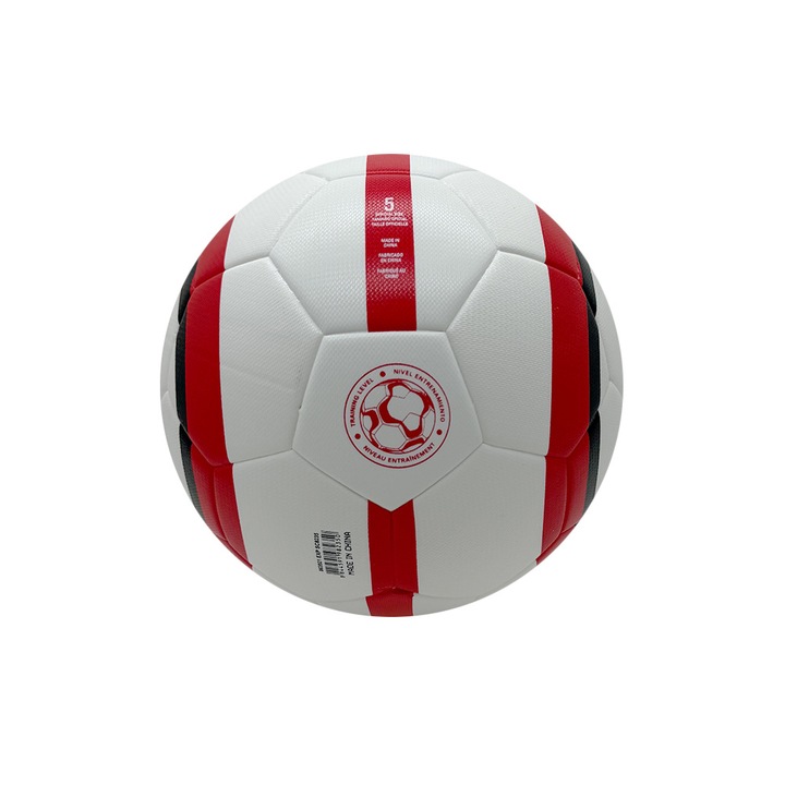 Minge fotbal T90, alb si rosu, dimensiune 5