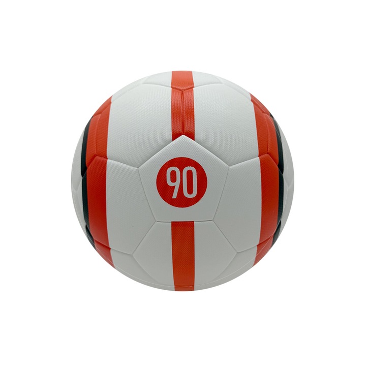 Minge fotbal T90, alb si portocaliu, marimea 5