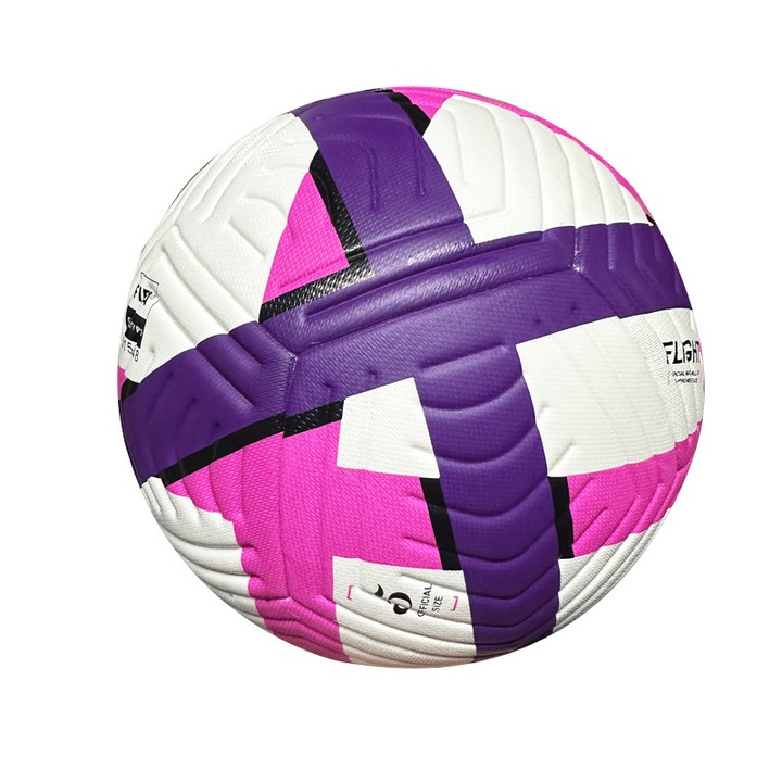 Minge fotbal 2025/2026, alb/roz, dimensiune 5