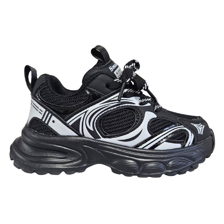 Pantofi sport pentru copii, Talpa super usoara din spuma, Negru