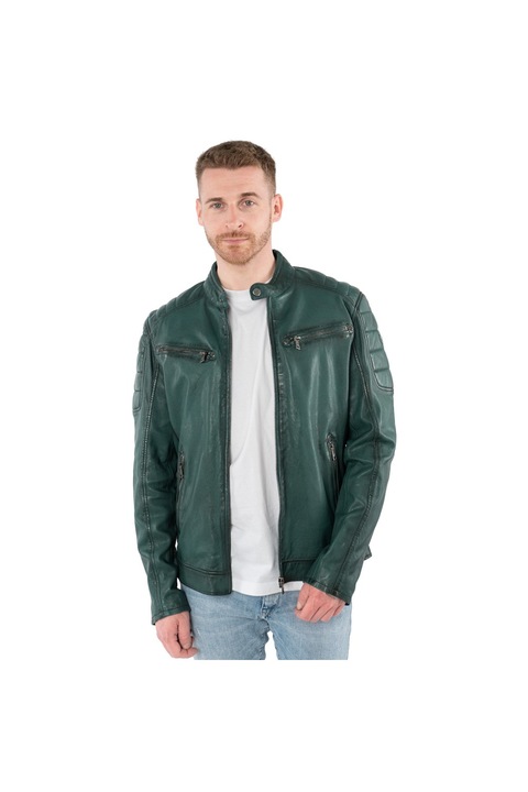 Geaca de Piele Barbati Mauritius Verde MMDerry, Verde