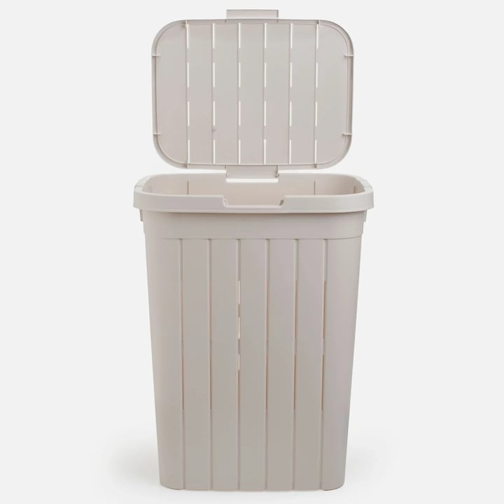Кош за пране, Полипропилен, Дръжки, Подвижен капак, 60 литра, 46x35x58 см, Бежов