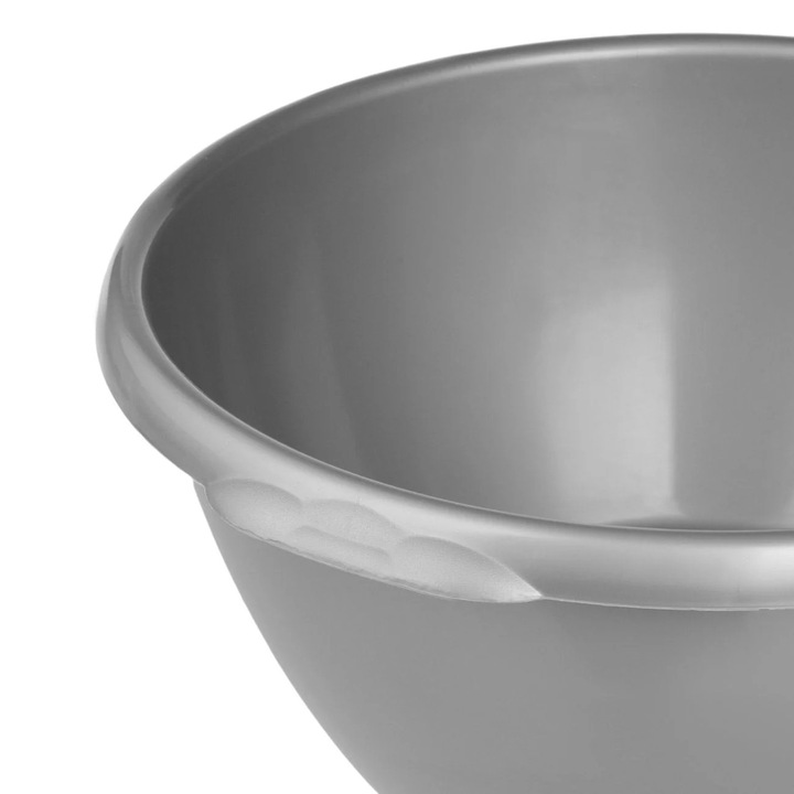 Леген, Пластмаса, Дръжки, Универсален, 10 литра, Компактни размери, 36x17 см, Сив