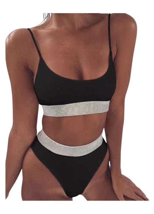 Női kétrészes bikini, Azure Muse, fekete, M INTL méret