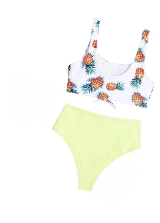 Női kétrészes fürdőruha, fehér, M nemzetközi méret, "Azure Muse"