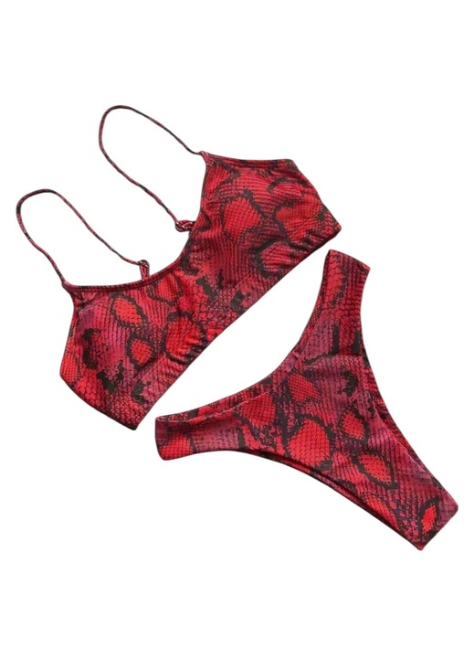 Női kétrészes fürdőruha, piros, S INTL