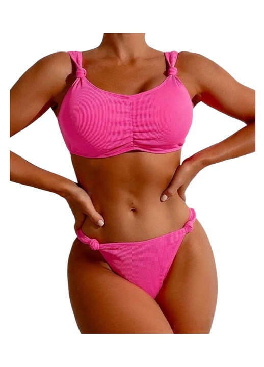 Női kétrészes fürdőruha, rózsaszín, M nemzetközi méret