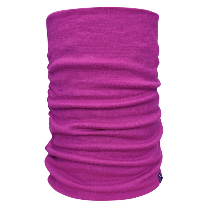 Buff subtire dublat din lana merinos si matase Fuchsia