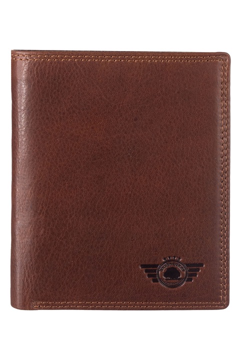 Portofel unisex Greenburry Waxy Vintage piele naturală maro 9x10, 5cm