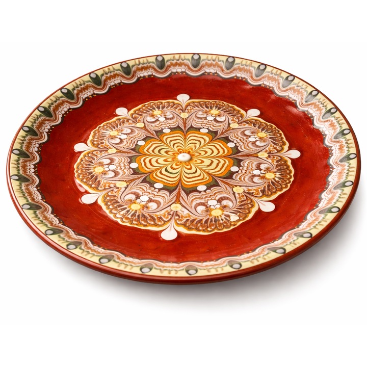 Háztartási tányér, Troyan kerámia, 22 cm