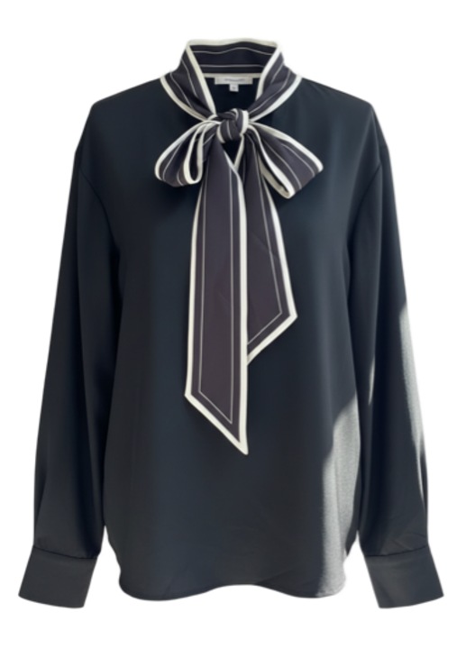 Női blúz, fekete szín, egy méret, hosszú nyakpánt