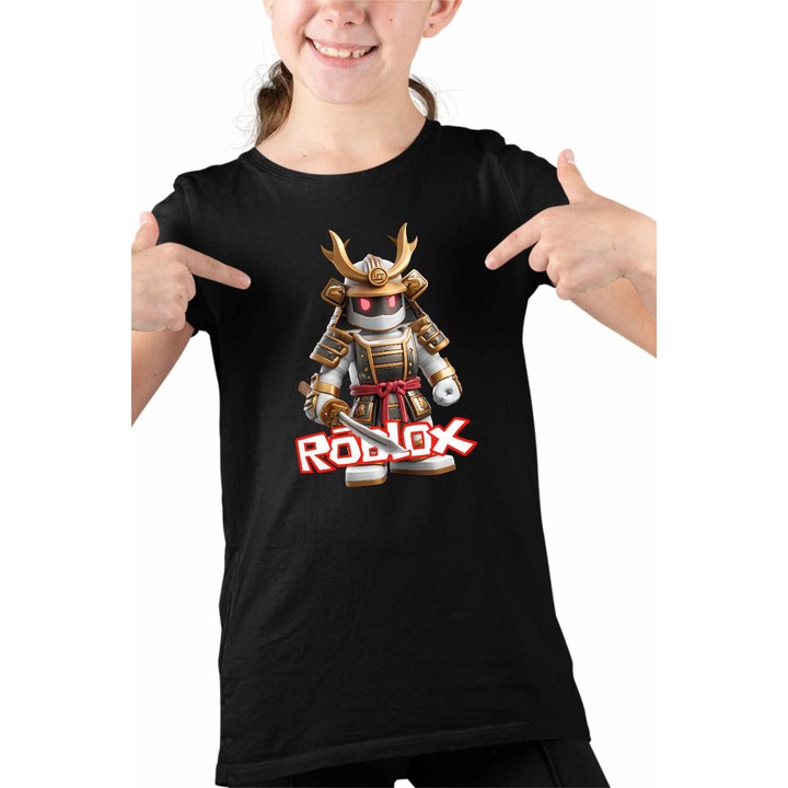 Tricou Copii Fete Roblox Samurai, Fekete