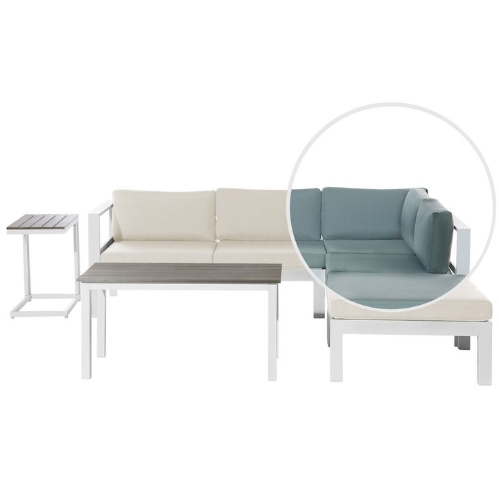 Kerti sarok ülőgarnitúra 5 személyes Messina Bal oldali Bézs/zöld