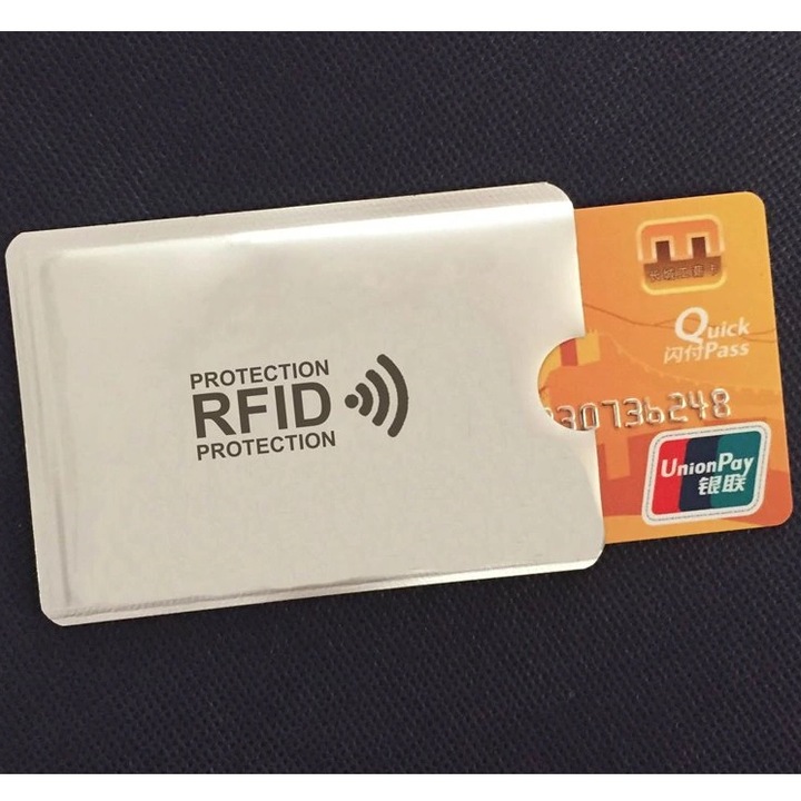 Husă de protecție RFID, IZMAEL, argintie, 9, 1x6, 3cm