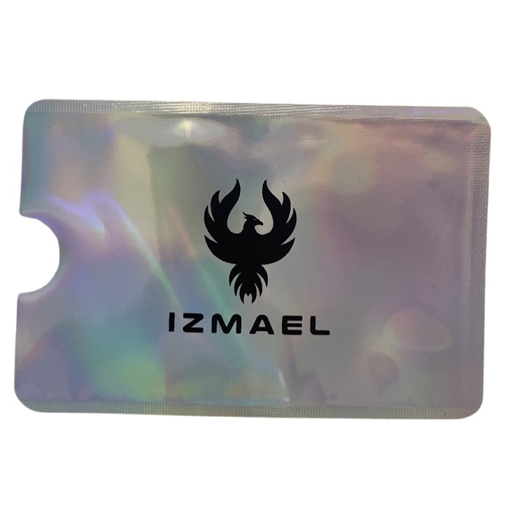 Husă de protecție card RFID Izmael, antimagnetică, argintie, 9, 1x6, 3cm