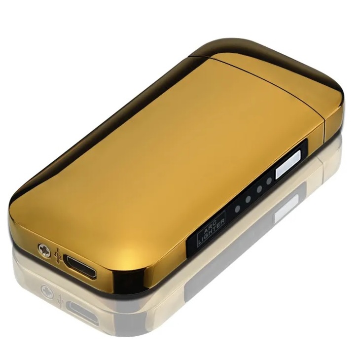 Електрическа запалка izmaEL SH-25699, златна, 7,5x3,5x0,8см