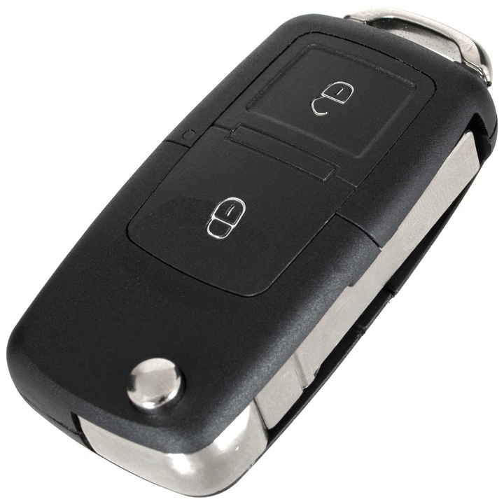 Carcasa telecomanda M MODECAR, compatibila cu Skoda FABIA, OCTAVIA, SUPERB, 2 butoane, neagra, noua