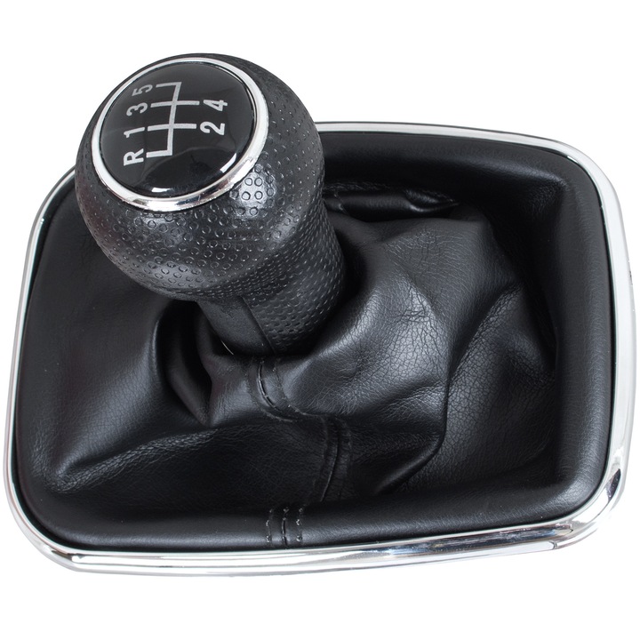 Manere schimbator de viteze, M MODECAR, negru cu detalii cromate, set cu manson, 5 viteze, diametru 23mm